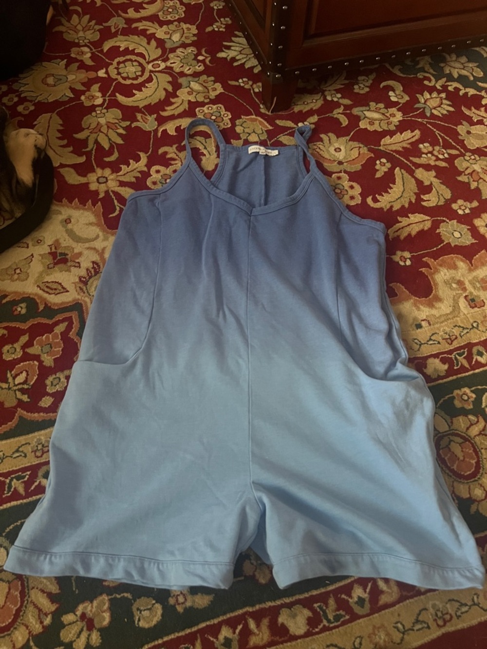 Ladies Blue Knit Romper
